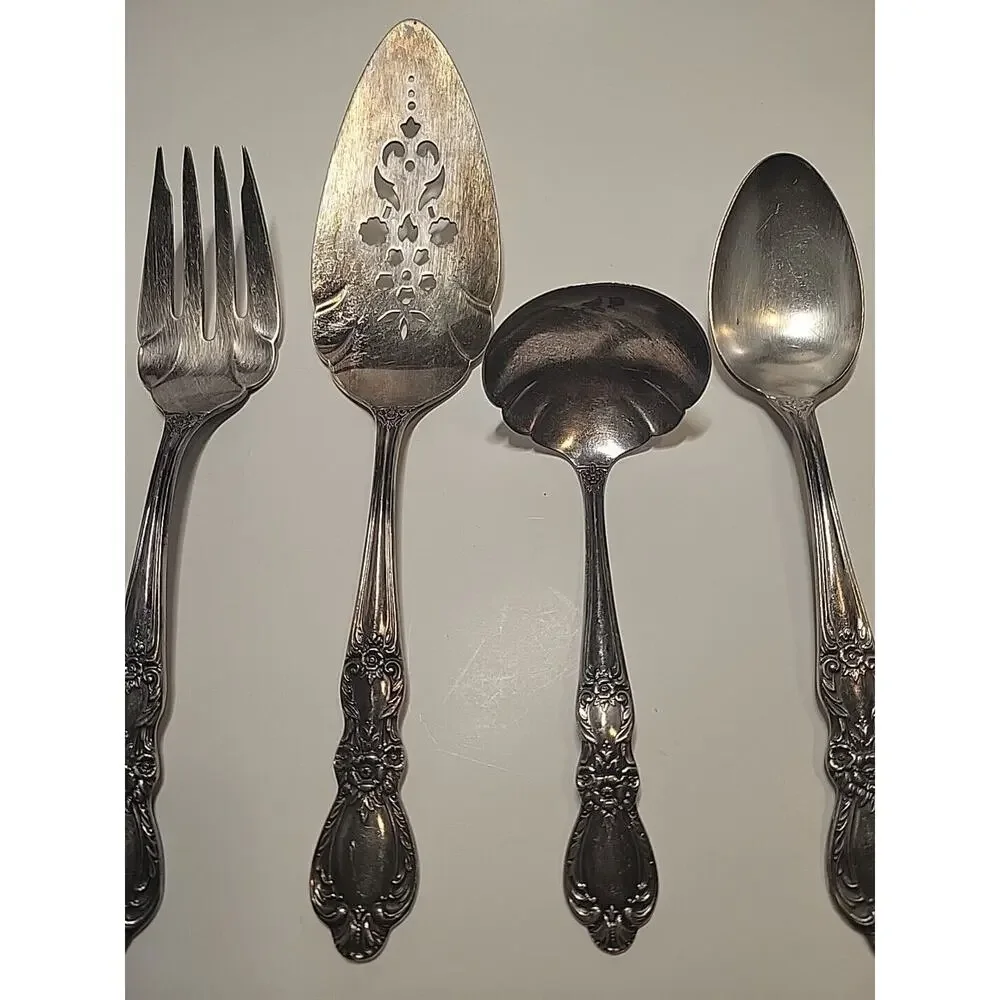 1847 Rogers Bros. HERITAGE Stainless IS Silverware Serving Set 7 Pcs Post 1940